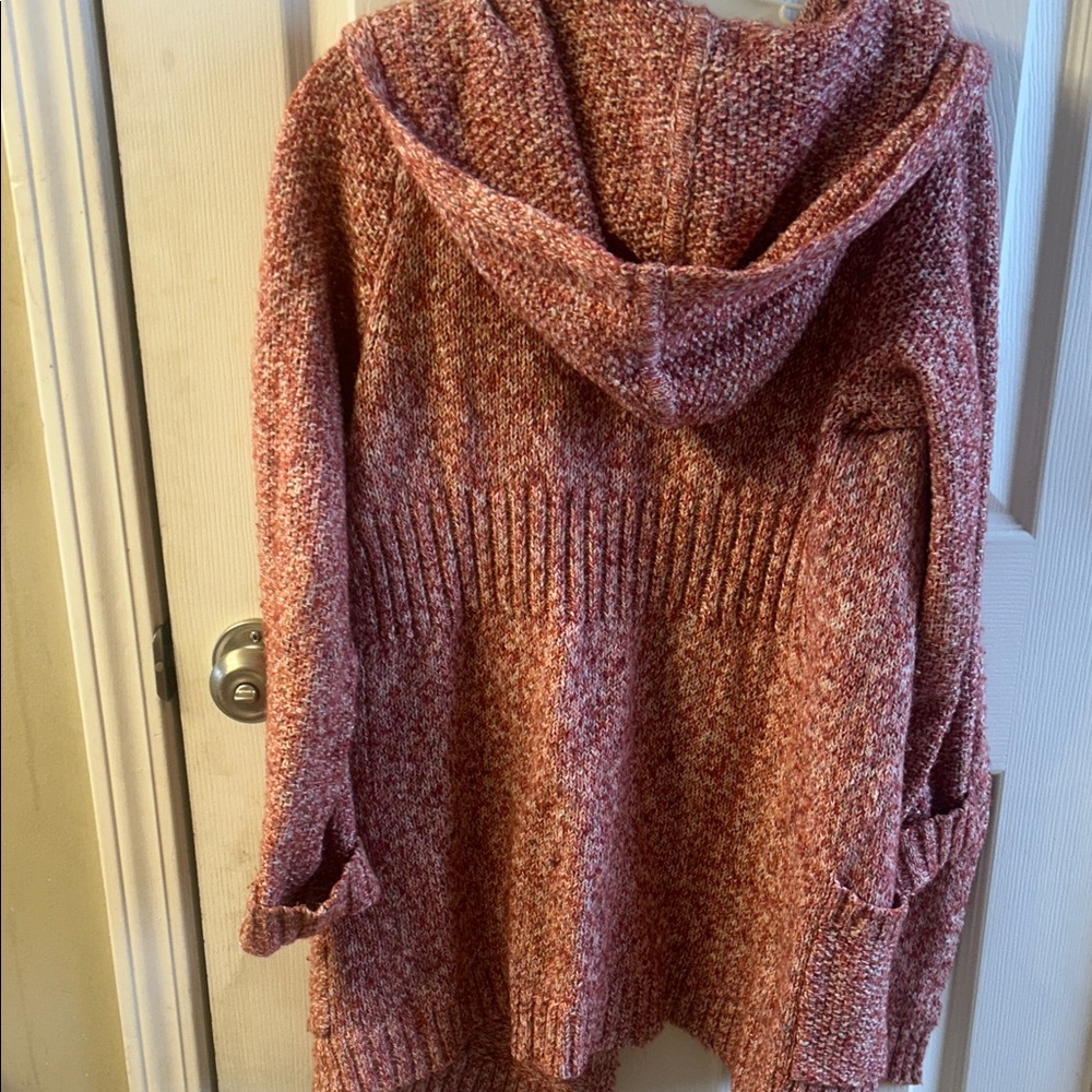 Eddie Bauer Women's Pink Hooded Cardigan - Picture 8 of 9